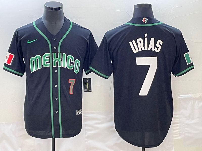 Men 2023 World Cub Mexico #7 Urias Black Nike MLB Jersey27->more jerseys->MLB Jersey